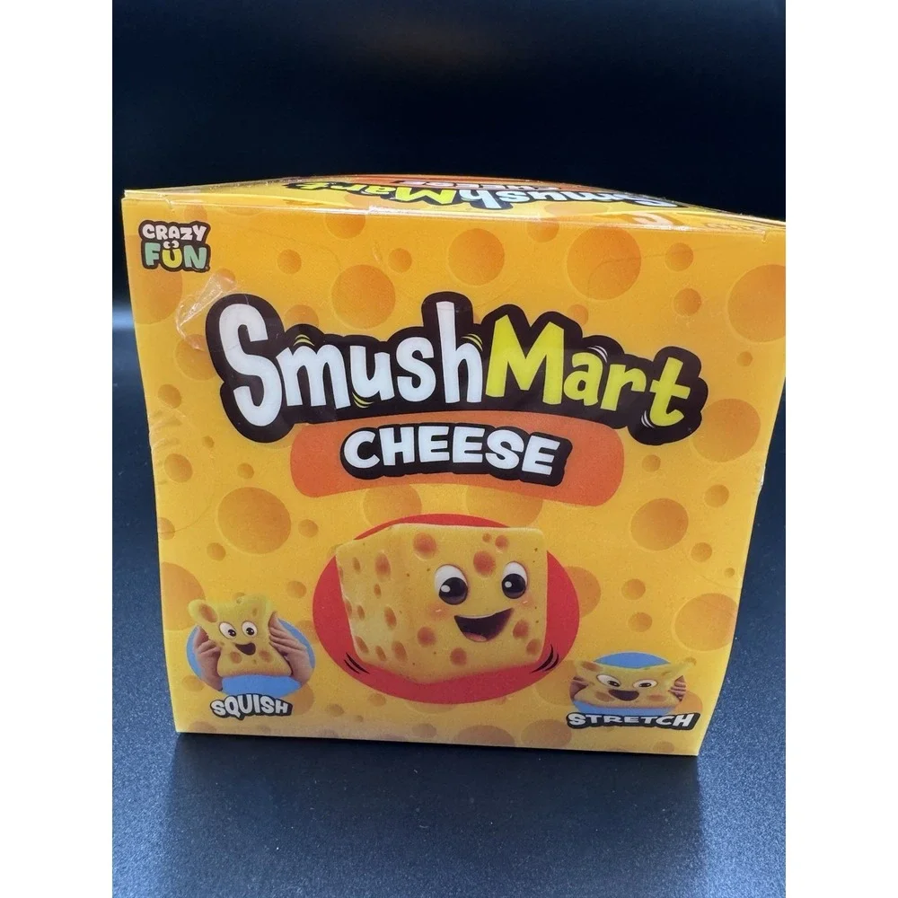 NEW SmushMart CHEESE 5 in. Squishy Squeezy Stretchy SEALED VIRAL From Five Below